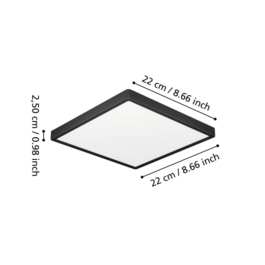 Eglo - LED kopalniška stropna svetilka LED/10,5W/230V 2700/4000/6500K 22x22 cm IP44 črna