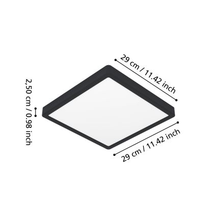 Eglo - LED stropna svetilka za kopalnico LED/13W/230V 29x29 cm IP44 črna