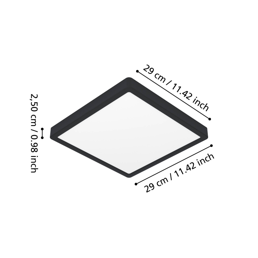 Eglo - LED stropna svetilka za kopalnico LED/13W/230V 29x29 cm IP44 črna