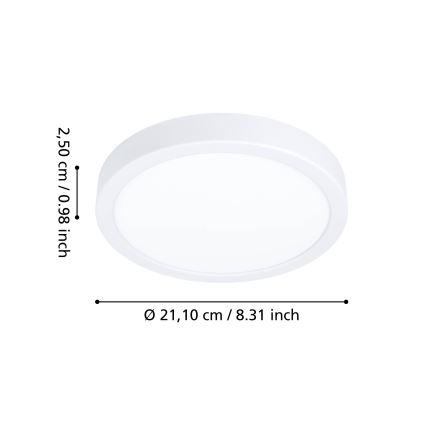 Eglo - LED stropna svetilka za kopalnico, 11,5 W/230 V, premer 21,1 cm, IP44, bela