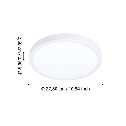 Eglo - LED kopalniška stropna svetilka LED/14,2W/230V 2700/4000/6500K premer 27,8 cm IP44 bela