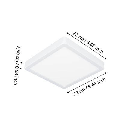 Eglo - LED kopalniško stropno svetilo LED/10,5W/230V 22x22 cm IP44 belo