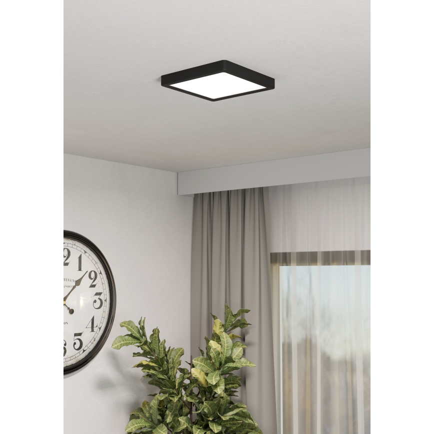 Eglo - LED RGBW zatemnjiva stropna svetilka za kopalnico LED/10,5W/230V 2700-6500K 22x22 cm IP44 črna
