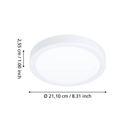 Eglo - LED RGBW zatemnljivo kopalniško stropno svetilo LED/11,2W/230V 2700-6500K premer 21,1 cm IP44 bela
