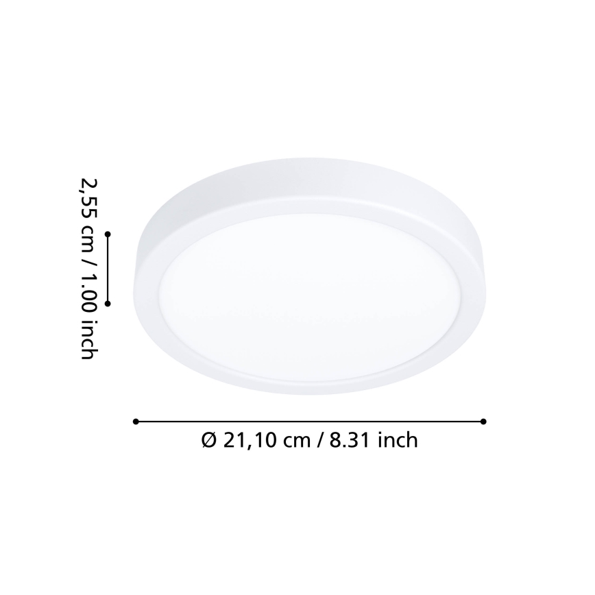 Eglo - LED RGBW zatemnljivo kopalniško stropno svetilo LED/11,2W/230V 2700-6500K premer 21,1 cm IP44 bela