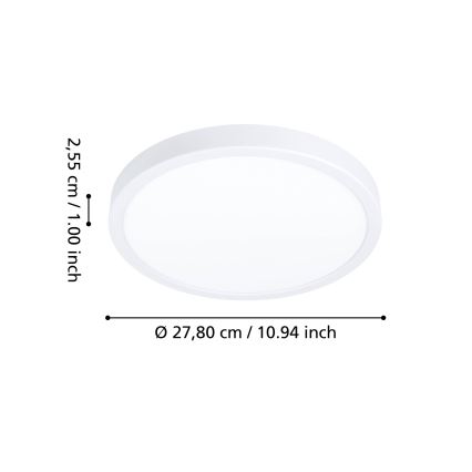 Eglo - LED RGBW zatemnljivo stropno svetilo za kopalnico LED/14,3W/230V 2700-6500K premer 27,8 cm IP44 bela