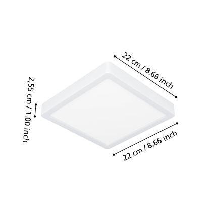 Eglo - LED RGBW stropna svetilka za kopalnico z nastavljivo svetlostjo LED/10,5W/230V 2700-6500K 22x22 cm IP44 bela