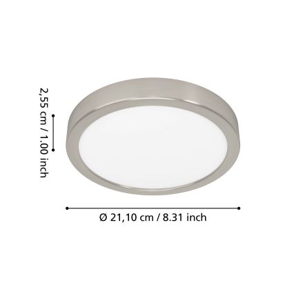 Eglo - LED RGBW zatemnjevalna kopalniška stropna svetilka LED/11,2W/230V 2700-6500K premer 21,1 cm IP44 matni krom