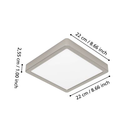 Eglo - LED RGBW zatemnjiva kopalniška stropna svetilka LED/10,5W/230V 2700-6500K 22x22 cm IP44 mat krom