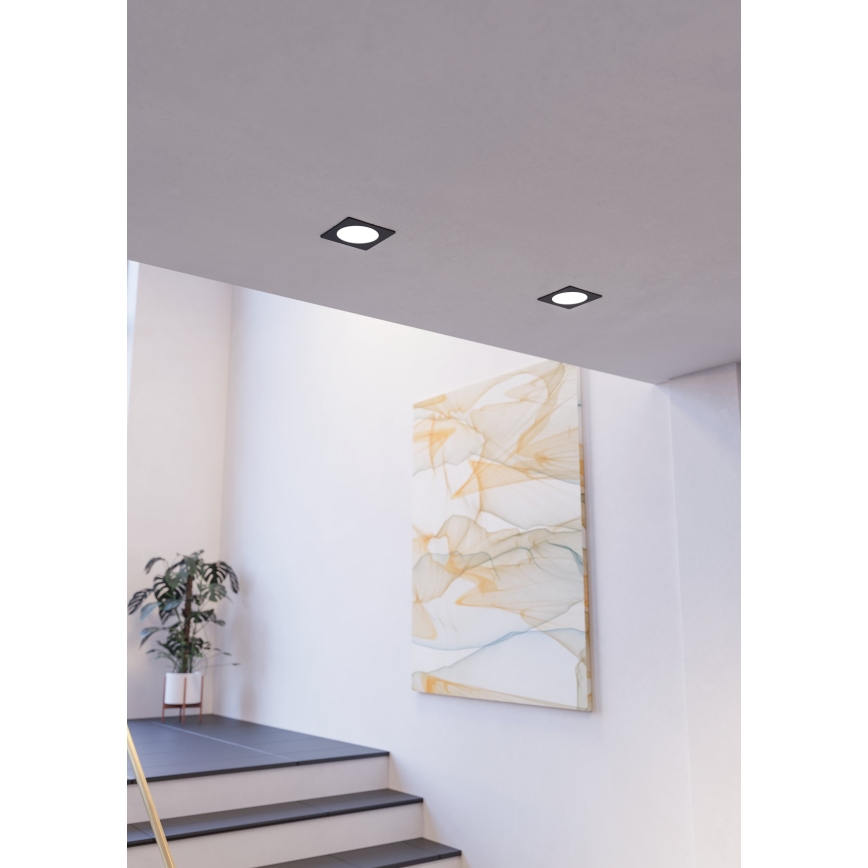 Eglo - LED vgradna stropna svetilka LED/18,5W/230V 2700/4000/6500K 21,6x21,6 cm črna
