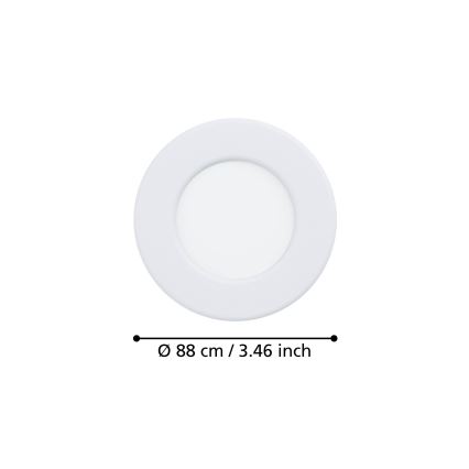 Eglo - Komplet 3x LED vgradnih stropnih svetilk LED/3,7W/230V 2700/4000/6500K premer 8,8 cm bela