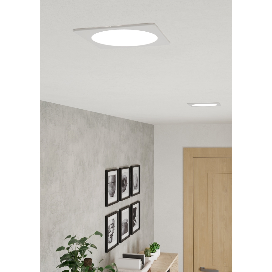 Eglo - LED vgradna stropna svetilka LED/10,5W/230V 2700/4000/6500K 16,6x16,6 cm bela