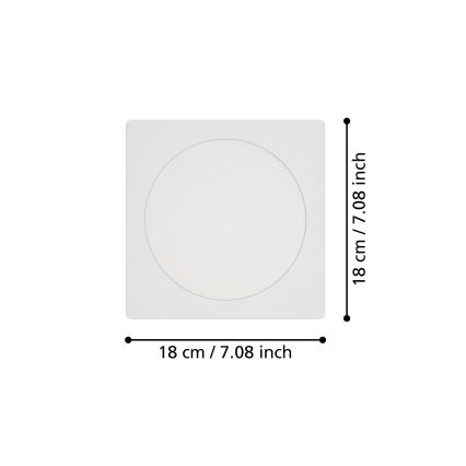 Eglo - LED vgradna stropna svetilka LED/10,5W/230V 2700/4000/6500K 16,6x16,6 cm bela