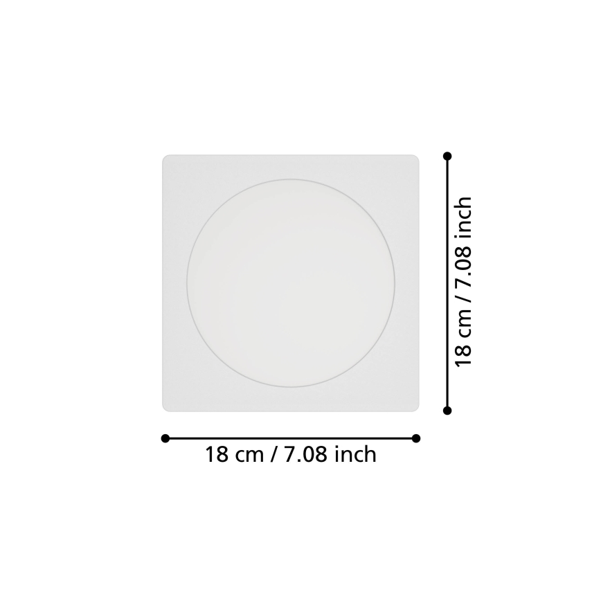 Eglo - LED vgradna stropna svetilka LED/10,5W/230V 2700/4000/6500K 16,6x16,6 cm bela