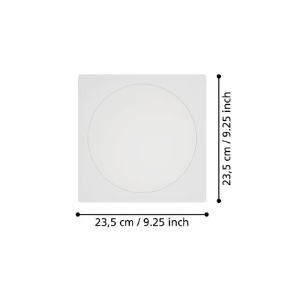 Eglo - vgradna stropna svetilka LED/18,5W/230V 2700/4000/6500K 21,6x21,6 cm bela