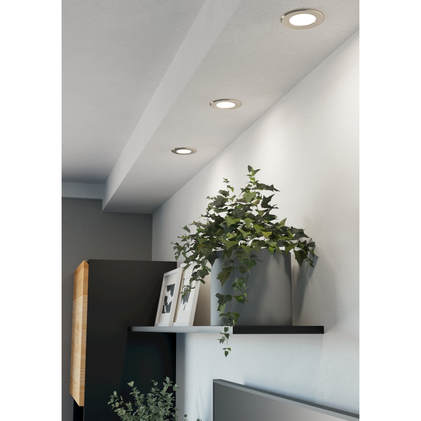 Eglo - Vgradna stropna LED svetilka LED/3,7W/230V 2700/4000/6500K premer 8,8 cm matni krom