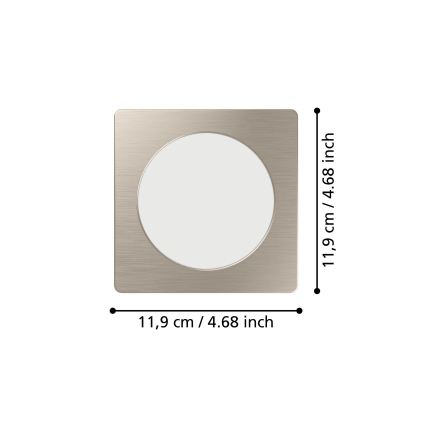 Eglo - LED vgradna stropna svetilka LED/6,3W/230V 2700/4000/6500K 11,9x11,9 cm mat krom