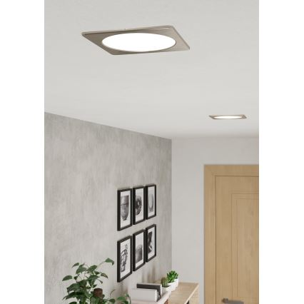 Eglo - LED vgradna stropna svetilka LED/10,5W/230V 2700/4000/6500K 16,6x16,6 cm matni krom