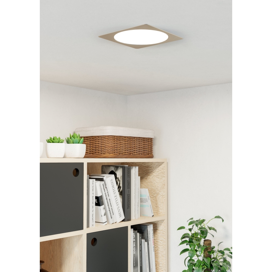 Eglo - LED vgradna stropna svetilka LED/18,5W/230V 2700/4000/6500K 21,6x21,6 cm matni krom