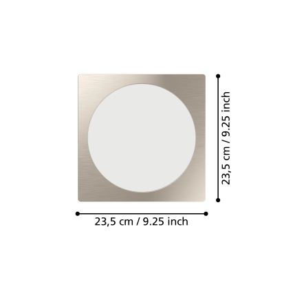 Eglo - LED vgradna stropna svetilka LED/18,5W/230V 2700/4000/6500K 21,6x21,6 cm matni krom