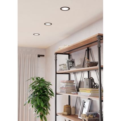 Eglo - LED vgradno stropno svetilo za kopalnico LED/6,3W/230V 2700/4000/6500K premer 11,9 cm IP44 črna