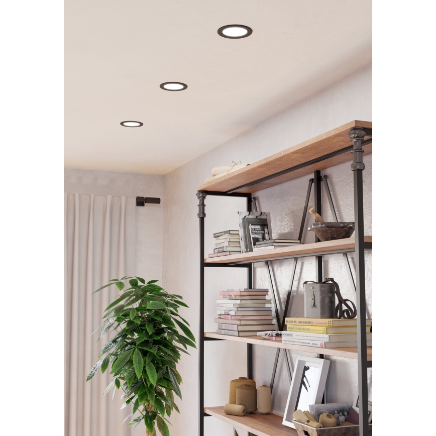 Eglo - LED vgradno stropno svetilo za kopalnico LED/6,3W/230V 2700/4000/6500K premer 11,9 cm IP44 črna