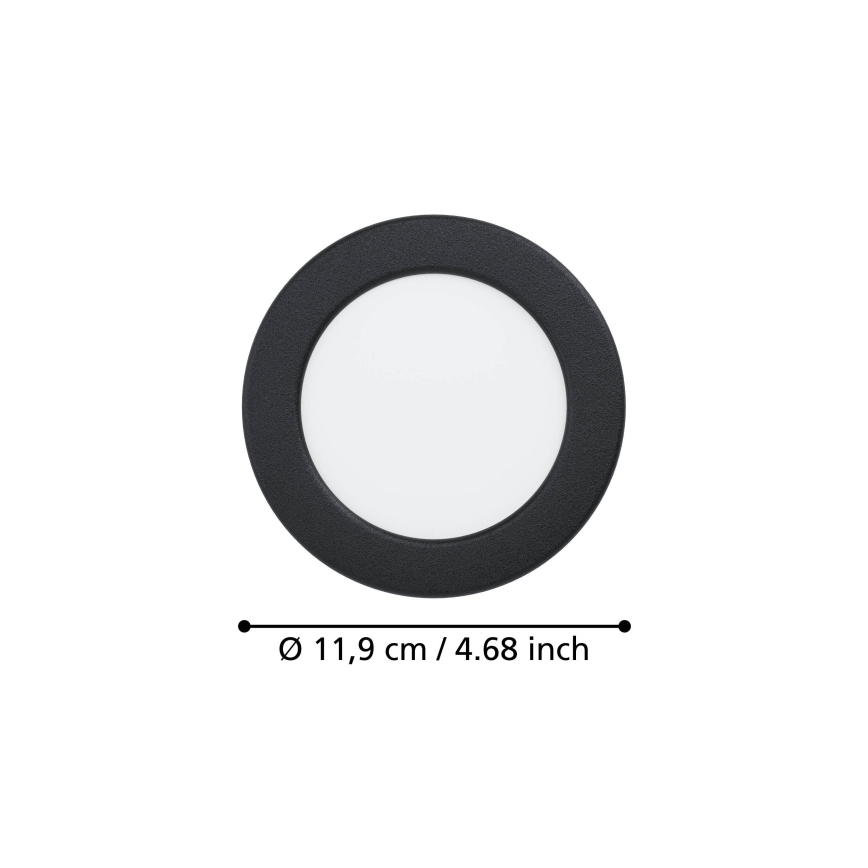 Eglo - LED vgradno stropno svetilo za kopalnico LED/6,3W/230V 2700/4000/6500K premer 11,9 cm IP44 črna