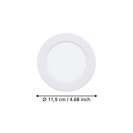 Eglo - LED kopalniška vgradna stropna svetilka LED/6,3W/230V 2700/4000/6500K pr. 11,9 cm IP44 bela