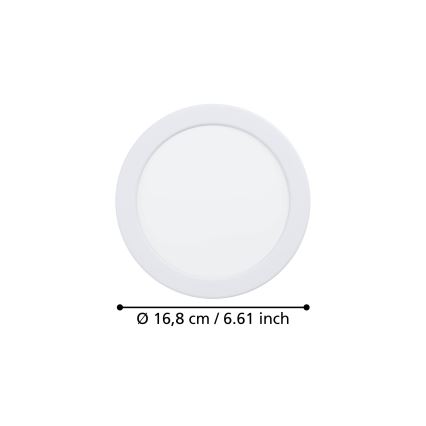 Eglo - LED vgradna kopalniška stropna svetilka LED/10,5W/230V 2700/4000/6500K premer 16,8 cm IP44 bela