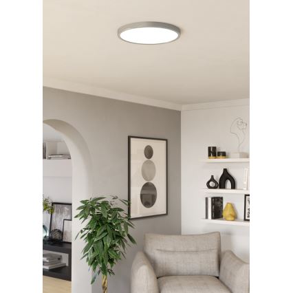 Eglo - LED RGBW, z možnostjo zatemnitve, kopalniška stropna svetilka LED/17,5W/230V 2700-6500K, premer 38,9 cm, IP44, matni krom