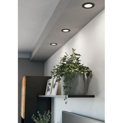 Eglo - Komplet 3x zatemljivih LED RGBW vgradnih kopalniških svetilk LED/2,8W/230V 2700-6500K premer 8,8 cm IP44 črna