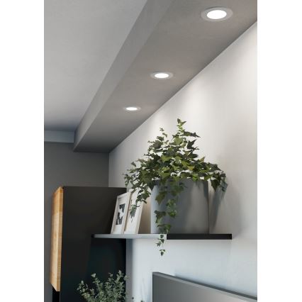 Eglo - Komplet 3x LED RGBW zatemnljivo kopalniško vgradno stropno svetilo LED/2,8W/230V 2700-6500K Ø 8,8 cm IP44 bela