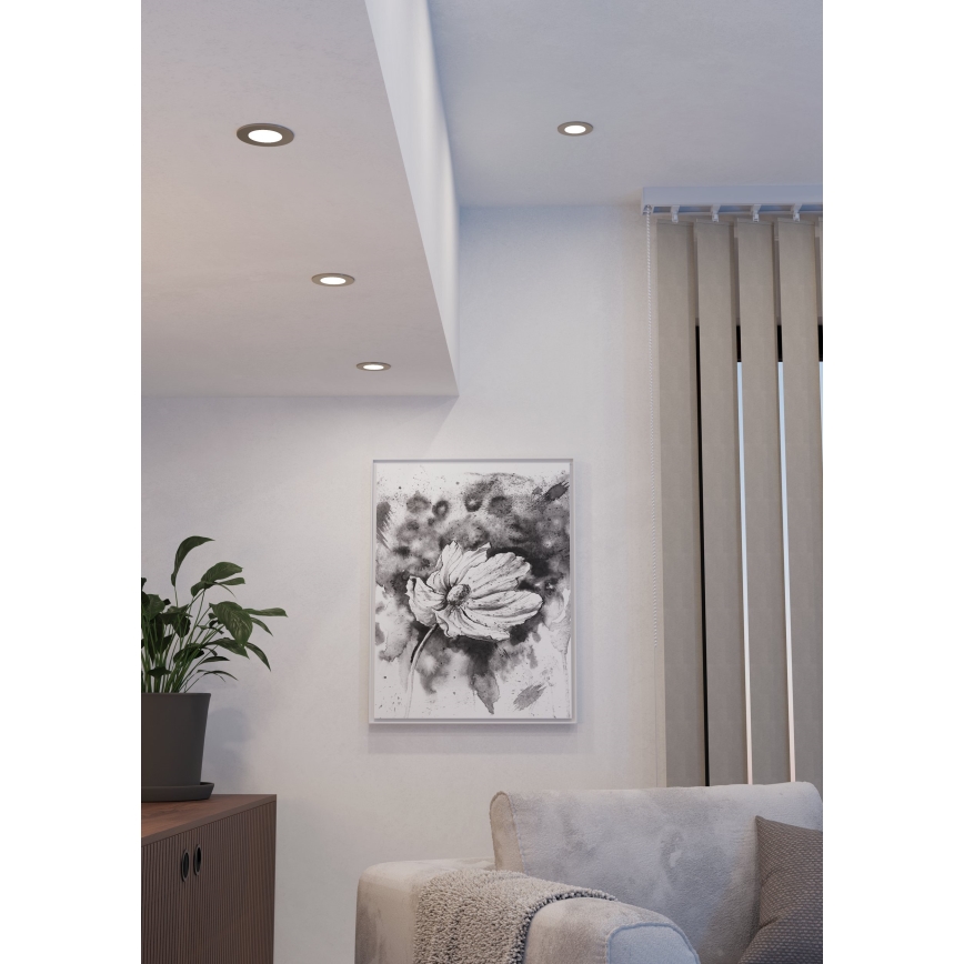 Eglo - komplet 3x LED RGBW zatemljivih kopalniških vgradnih stropnih svetil, LED/2,8 W/230 V, 2700-6500 K, Ø 8,8 cm, IP44, matiran krom