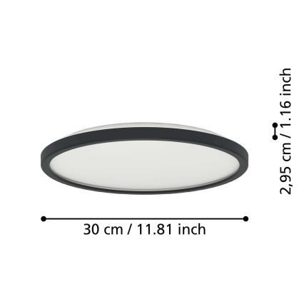 Eglo - LED Kopalniška stropna svetilka LED/13,9W/230V 2700/4000/6500K pr. 30 cm IP44 črna