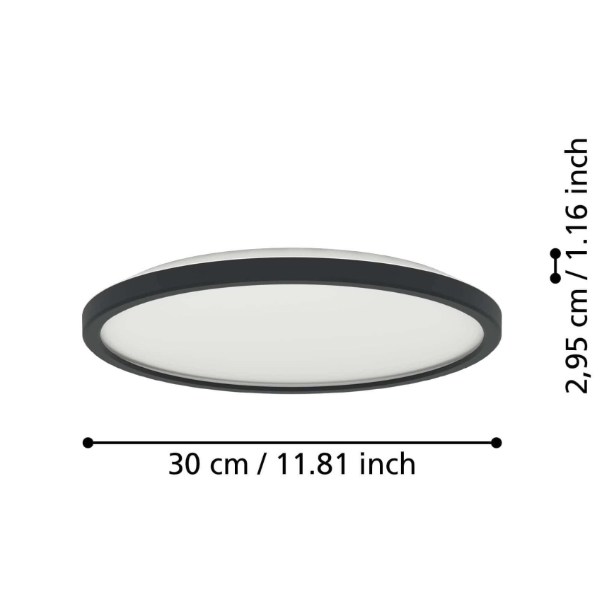 Eglo - LED Kopalniška stropna svetilka LED/13,9W/230V 2700/4000/6500K pr. 30 cm IP44 črna
