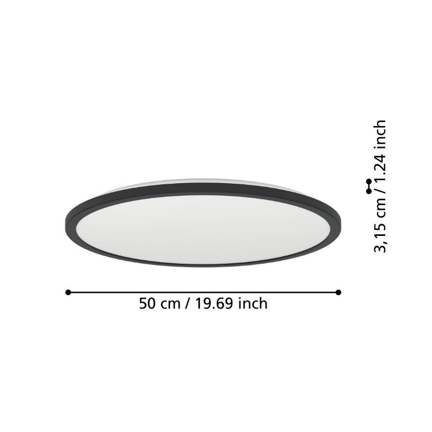 Eglo - LED Kopalniška stropna svetilka LED/16,8W/230V 2700/4000/6500K pr. 50 cm IP44 črna
