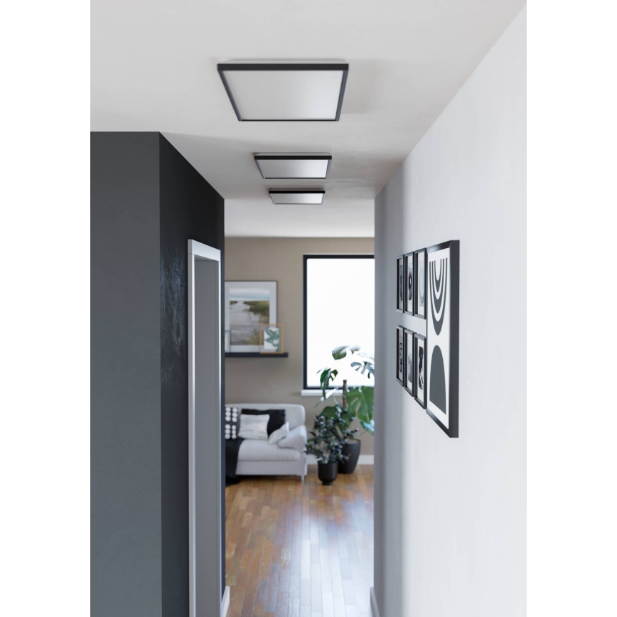 Eglo - LED Kopalniška stropna svetilka LED/17,2W/230V 2700/4000/6500K 30x57 cm IP44 črna