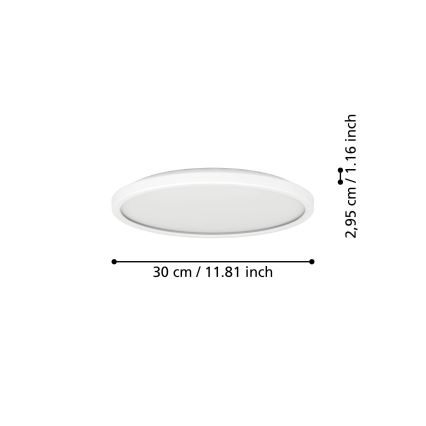 Eglo - LED Kopalniška stropna svetilka LED/13,9W/230V 2700/4000/6500K pr. 30 cm IP44 bela