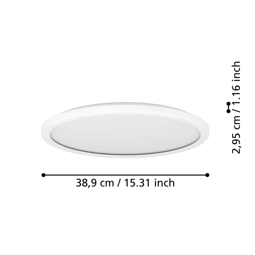 Eglo - LED Kopalniška stropna svetilka LED/18,5W/230V 2700/4000/6500K pr. 38,9 cm IP44 bela