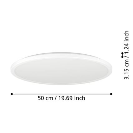 Eglo - LED Kopalniška stropna svetilka LED/16,8W/230V 2700/4000/6500K pr. 50 cm IP44 bela