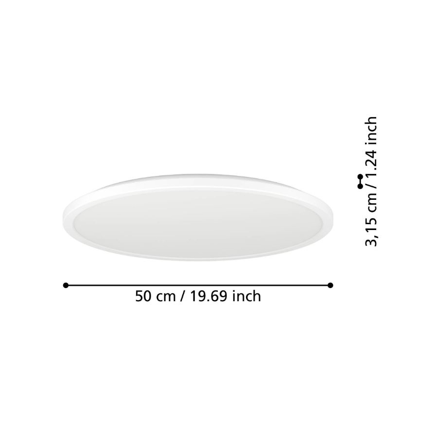 Eglo - LED Kopalniška stropna svetilka LED/16,8W/230V 2700/4000/6500K pr. 50 cm IP44 bela