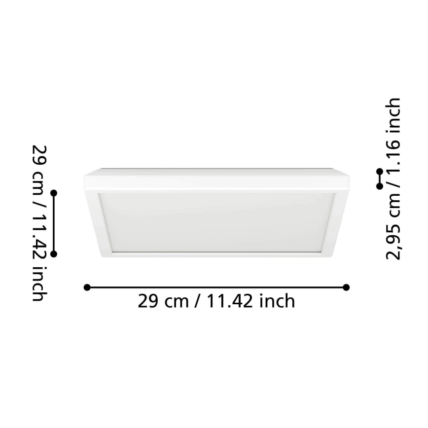 Eglo - LED Kopalniška stropna svetilka LED/13,4W/230V 2700/4000/6500K 29x29 cm IP44 bela