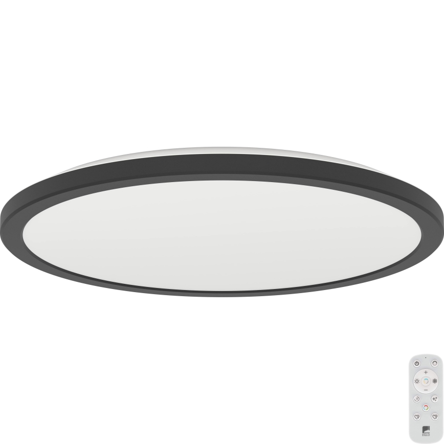Eglo - LED Kopalniška zatemnitvena stropna svetilka LED/18,5W/230V 2700-6500K pr. 38,9 cm IP44 črna + Daljinski upravljalnik