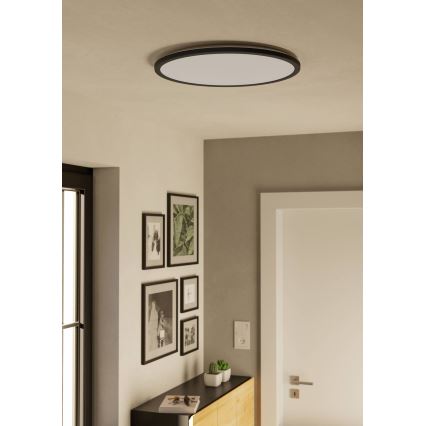 Eglo - LED Kopalniška zatemnitvena stropna svetilka LED/16,8W/230V 2700-6500K pr. 50 cm IP44 črna + Daljinski upravljalnik