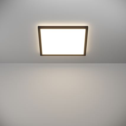 Eglo - LED Kopalniška zatemnitvena stropna svetilka LED/17,6W/230V 2700-6500K 39x39 cm IP44 črna + Daljinski upravljalnik