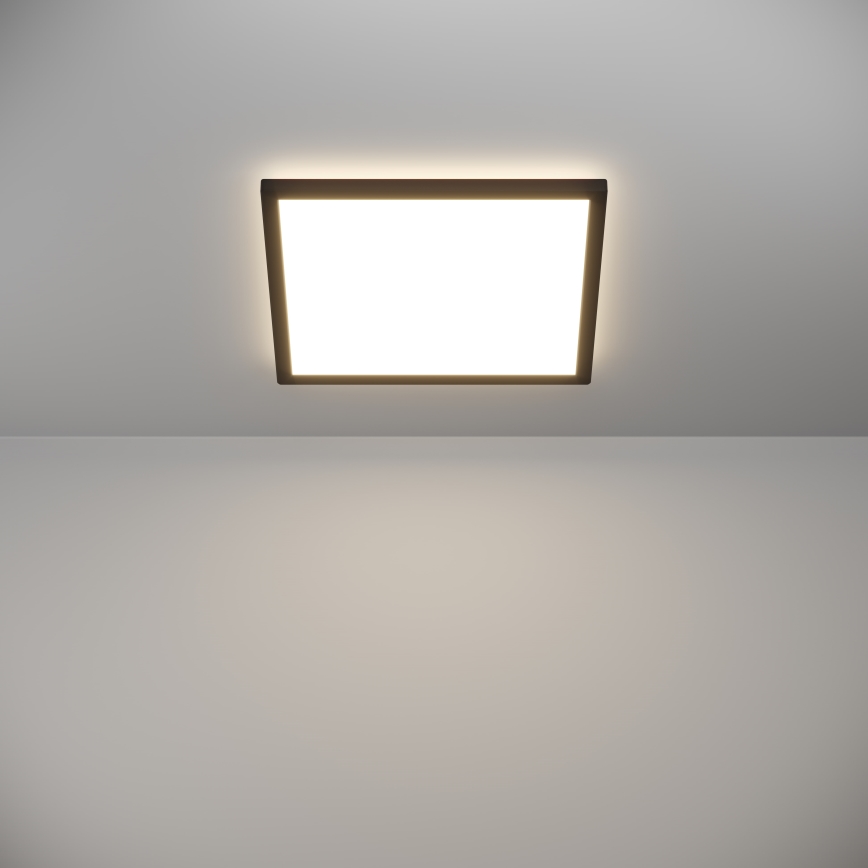 Eglo - LED Kopalniška zatemnitvena stropna svetilka LED/17,6W/230V 2700-6500K 39x39 cm IP44 črna + Daljinski upravljalnik