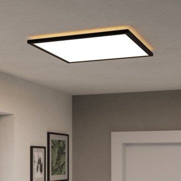 Eglo 901457 - LED Kopalniška zatemnitvena stropna svetilka LED/17W/230V 2700-6500K 50x50 cm IP44 črna + Daljinski upravljalnik