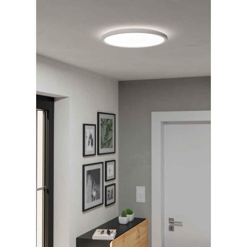 Eglo - LED Kopalniška zatemnitvena stropna svetilka LED/18,5W/230V 2700-6500K pr. 38,9 cm IP44 bela + Daljinski upravljalnik