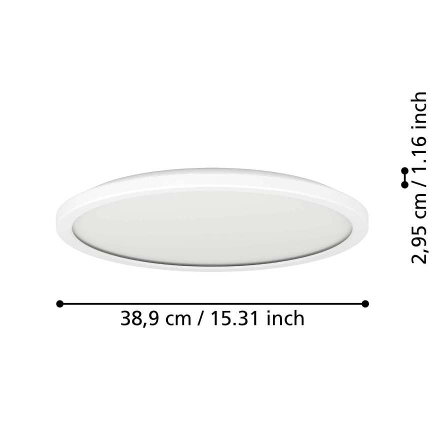 Eglo - LED Kopalniška zatemnitvena stropna svetilka LED/18,5W/230V 2700-6500K pr. 38,9 cm IP44 bela + Daljinski upravljalnik
