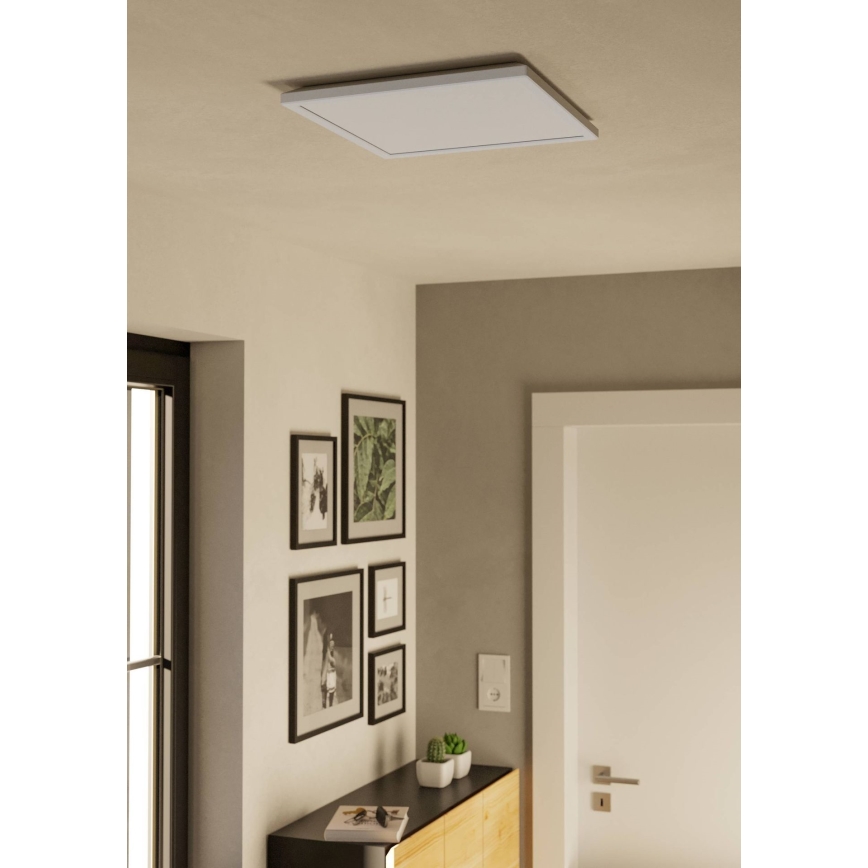 Eglo - LED Kopalniška zatemnitvena stropna svetilka LED/17,6W/230V 2700-6500K 39x39 cm IP44 bela + Daljinski upravljalnik